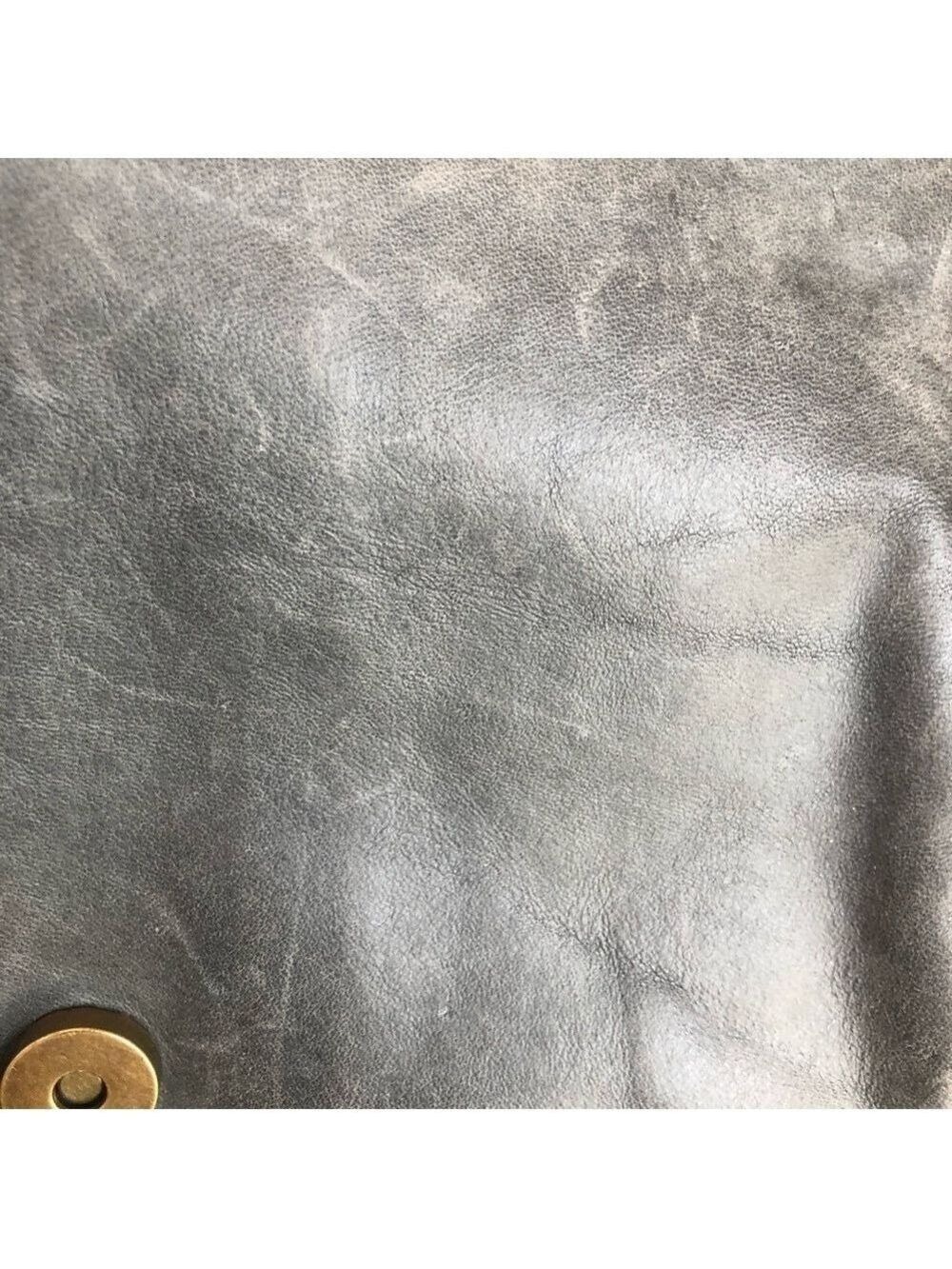 Chen & Derington Crossbody/Shoulder Leather Bag Fold-Over Snap Closure Gray OS - Picture 11 of 15